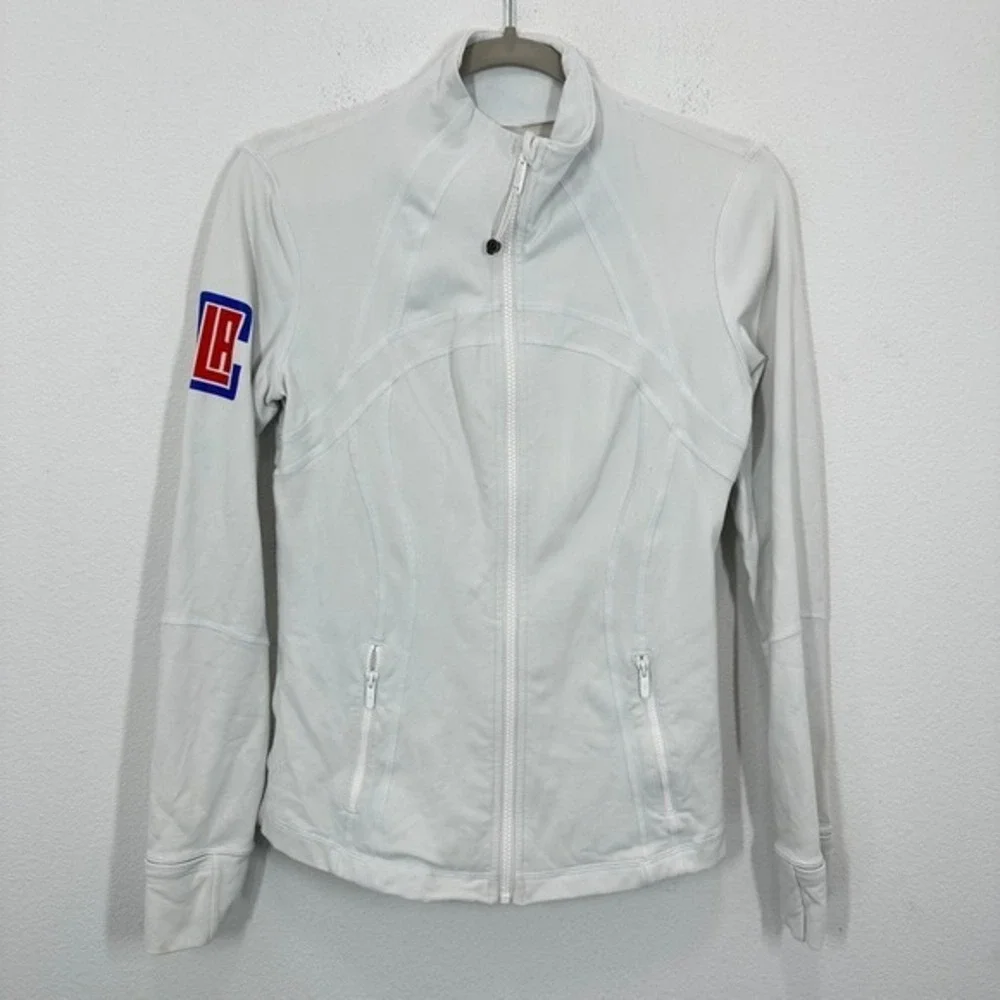 Lululemon LA Clippers Athletic Jacket Zip Up White Women's Size 8 Basketball NBA